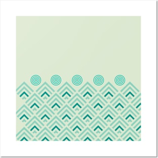 Blue geometric pattern cool abstract Posters and Art